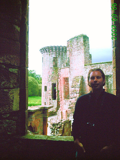 Caerlaverock Castle - Brian Carothers in the sleeping quarters