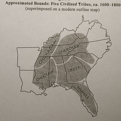 Map of 5 Civilized Tribes
